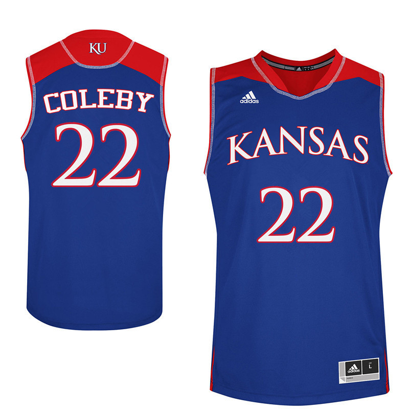 Men Kansas Jayhawks #22 Dwight Coleby College Basketball Jerseys Sale-Blue - Click Image to Close